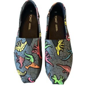 Tom’s Women’s Size 9 Slip On Shoes Dinosaur Print Prehistoric Paleontology